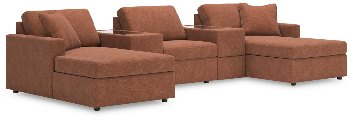 Furniture City - MS - Ashley Furniture - Modmax Sectional - RAF 5-Piece Pit Sectional / Spice - 92102S44