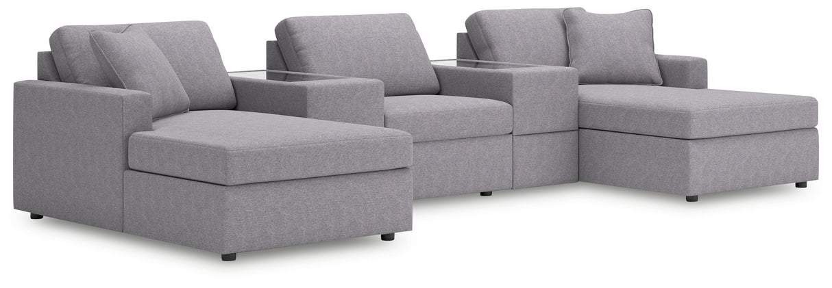 Furniture City - MS - Ashley Furniture - Modmax Sectional - RAF 5-Piece Pit Sectional / Granite - 92104S44