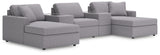 Furniture City - MS - Ashley Furniture - Modmax Sectional - RAF 5-Piece Pit Sectional / Granite - 92104S44