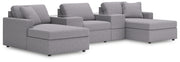 Furniture City - MS - Ashley Furniture - Modmax Sectional - RAF 5-Piece Pit Sectional / Granite - 92104S44