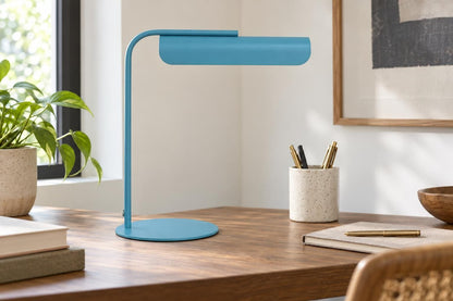 Poet'S Curve II - 14 X 14 - Metal Accent Lamp (Set of 2) - Powder Blue