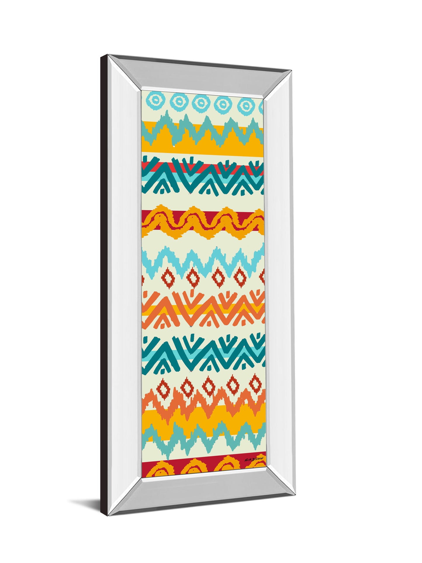 Navajo Mission Il By Nicholas Biscardi - Mirror Framed Print Wall Art - Orange