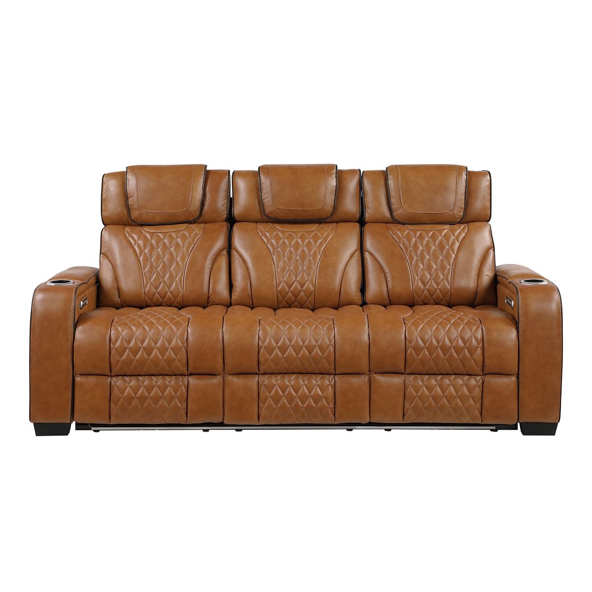 Apex - Power Double Reclining Sofa With Center Drop-Down Cup Holders, Power Headrests, Storage Arms With Cup Holders, Reading Lights, Wireless Charger, Air Massage And Heat, LED Lighting And Charging Ports