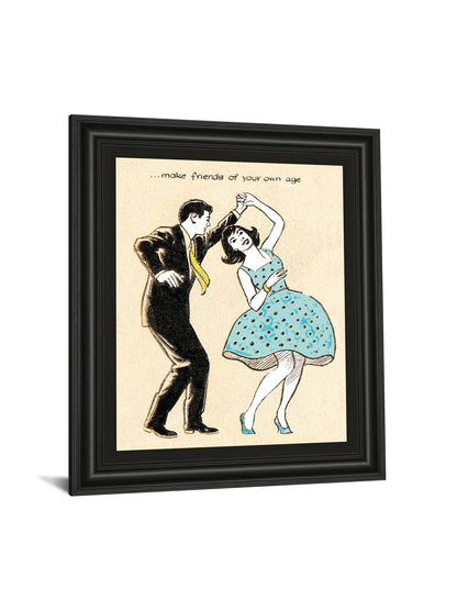 Make Friends Of Your Own Age By Roy Newby - Framed Print Wall Art - Beige
