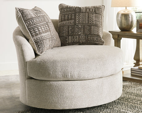 Furniture City - MS - Ashley Furniture - Soletren Living Room - Swivel Accent Chair / Stone - 9510444