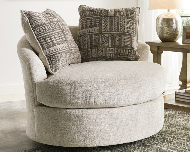 Furniture City - MS - Ashley Furniture - Soletren Living Room - Swivel Accent Chair / Stone - 9510444