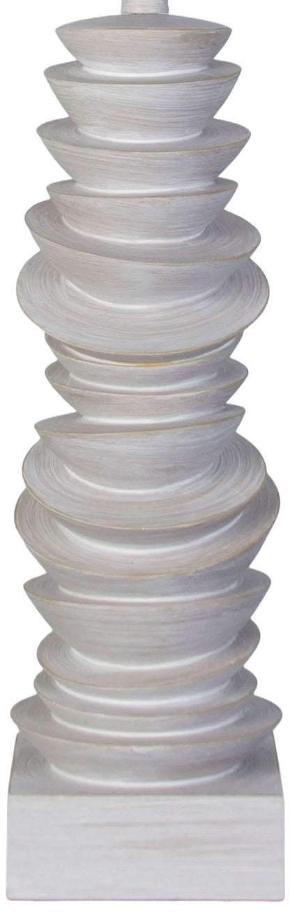 Sculpted Drift Resin Table Lamp (Set of 2) - Distessed White