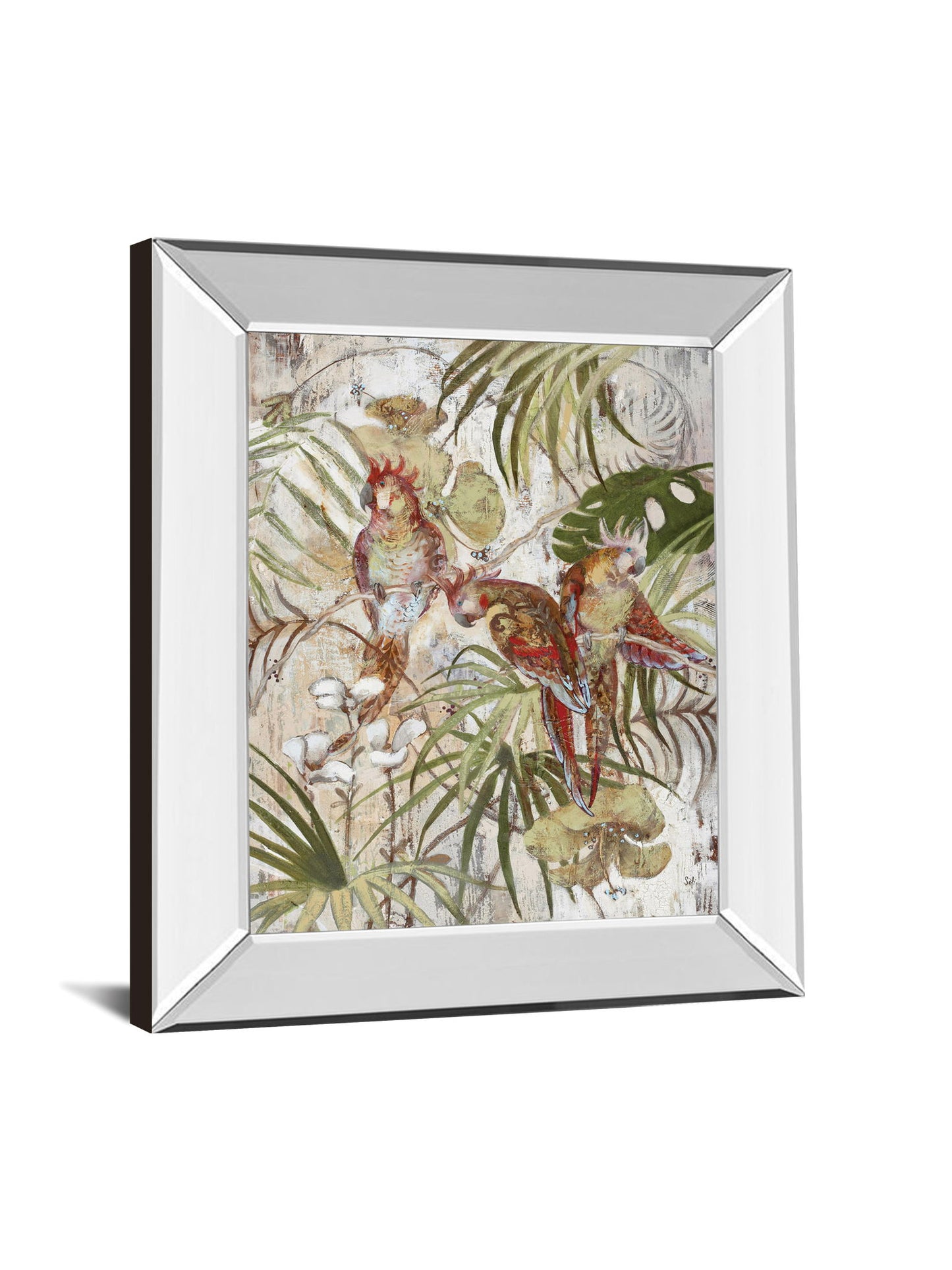 Let's Talk By Sofi Taylor - Mirror Framed Print Wall Art - Green