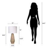 "Celestial Carve" Laser Cut Metal Table Lamp With Night Light (Set of 2) - Distressed White / Distressed Tan