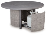 Half Moon Beach - Round Fire Pit Table - Gray