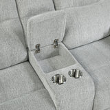 Chablis - Reclining Console Loveseat - Mist Gray