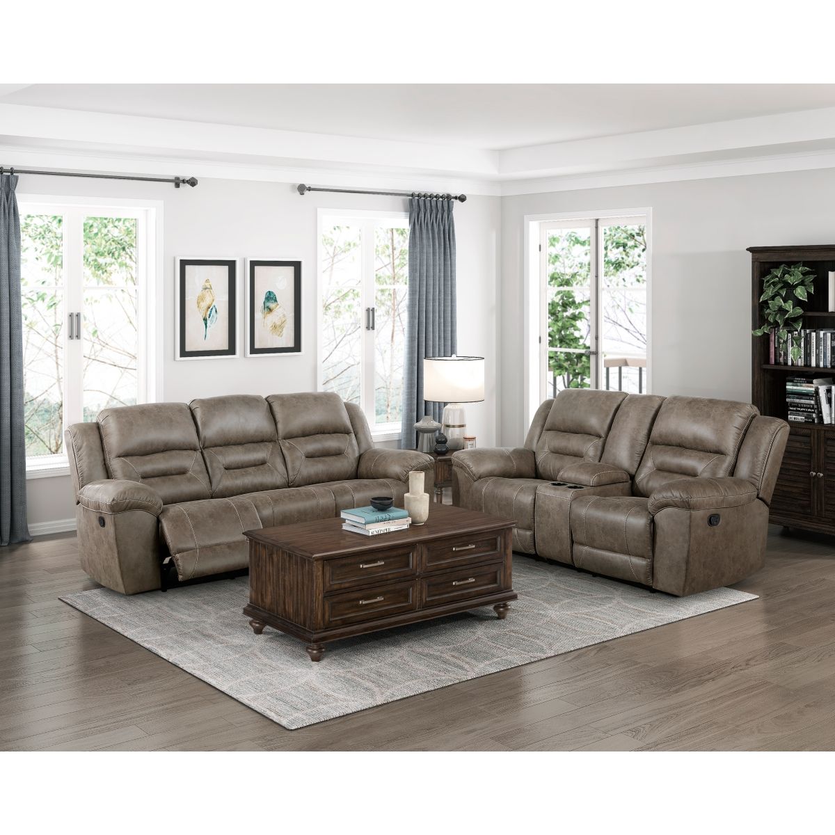 Hazen - Double Reclining Sofa - Brown