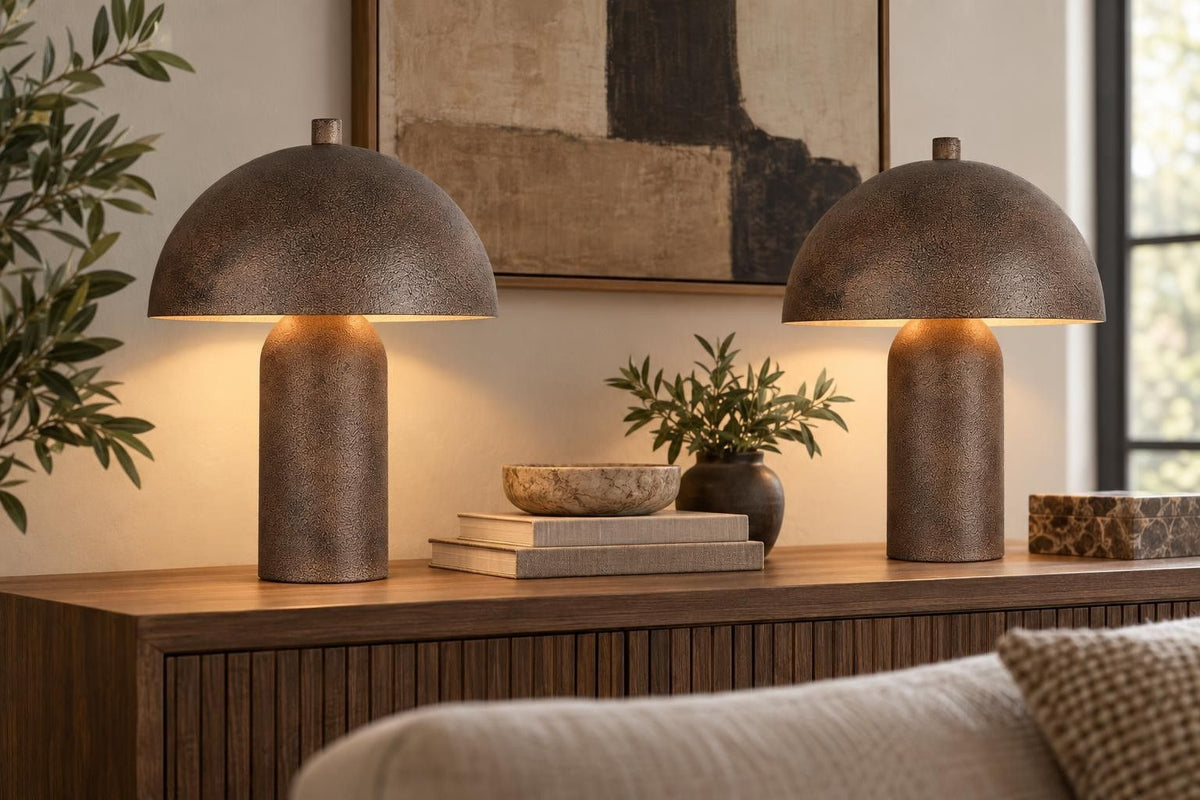 Bronze Canopy - 17 X 13 - Metal Accent Lamp (Set of 2) - Textured Antique Bronze