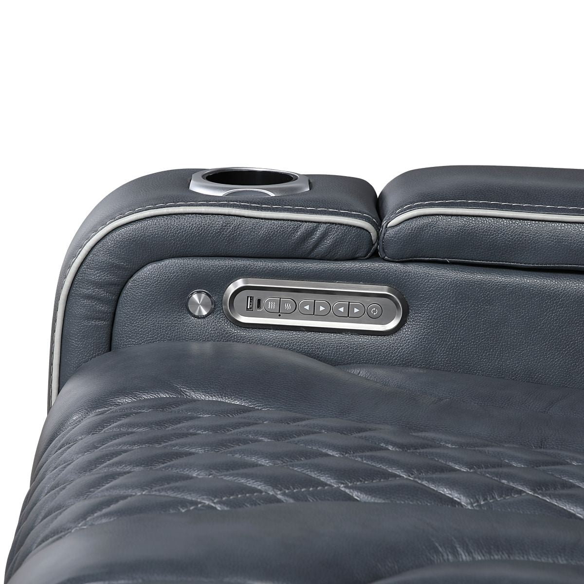 Apex - Power Double Reclining Loveseat With Center Console, Power Headrests, Storage Arms With Cup Holders, Wireless Charger, Air Massage And Heat, LED Lighting And Charging Ports