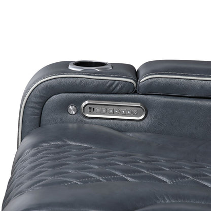 Apex - Power Double Reclining Loveseat With Center Console, Power Headrests, Storage Arms With Cup Holders, Wireless Charger, Air Massage And Heat, LED Lighting And Charging Ports