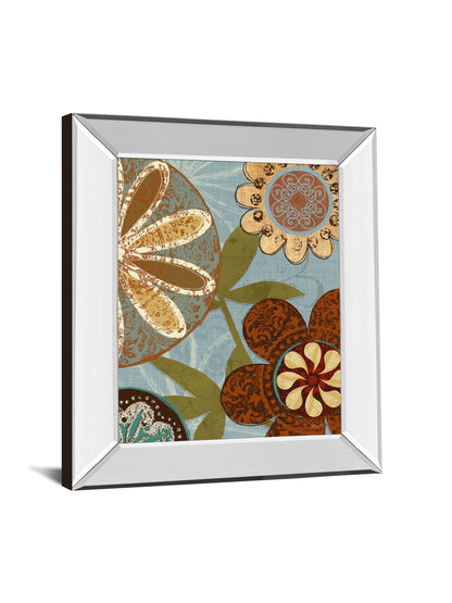 Persian Garden Il By Katrina Craven - Mirror Framed Print Wall Art - Light Brown