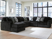 Furniture City - MS - Ashley Furniture - Midnight-Madness Sectional - RAF 6-Piece Sectional with Chaise / Onyx - 98103S23
