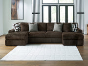 Furniture City - MS - Ashley Furniture - Midnight-Madness Sectional - RAF 3-Piece Sectional with Chaise / Chocolate - 98104S5