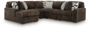 Furniture City - MS - Ashley Furniture - Midnight-Madness Sectional - RAF 5-Piece Sectional with Chaise / Chocolate - 98104S21