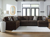 Furniture City - MS - Ashley Furniture - Midnight-Madness Sectional - LAF 4-Piece Sectional with Chaise / Chocolate - 98104S3