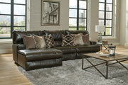 Como - 3 Piece Italian Leather Match Reclining Sectional