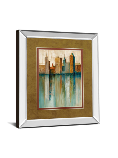 City View Il By Norm Olson - Mirror Framed Print Wall Art - Light Brown