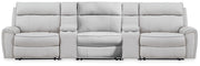 Furniture City - MS - Ashley Furniture - Social Pointe Sectional - 5-Piece Reclining Sectional with Storage Consoles / Pearl/Ash - PC98802S39