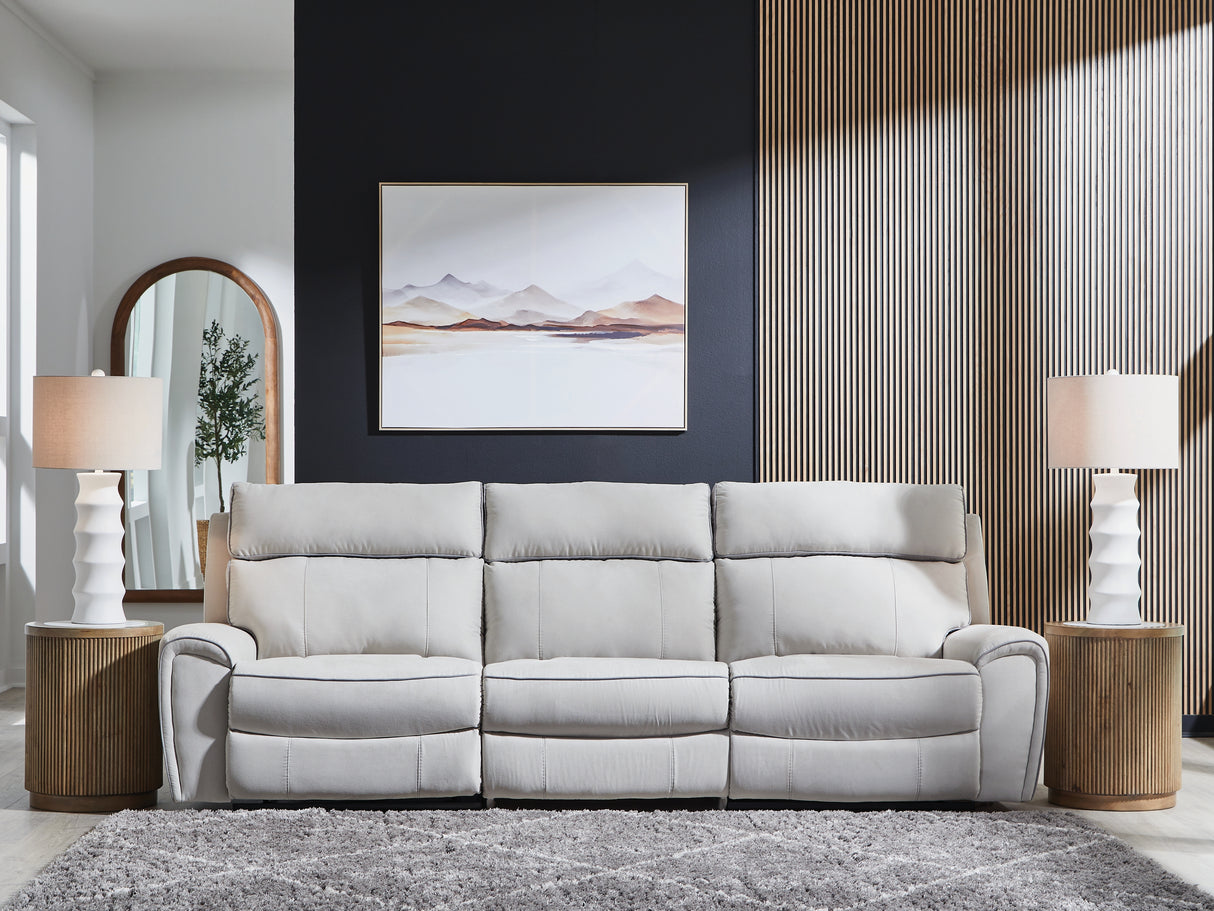 Furniture City - MS - Ashley Furniture - Social Pointe Sectional - 3-Piece Power Reclining Sectional / Pearl/Ash - PC98802S1