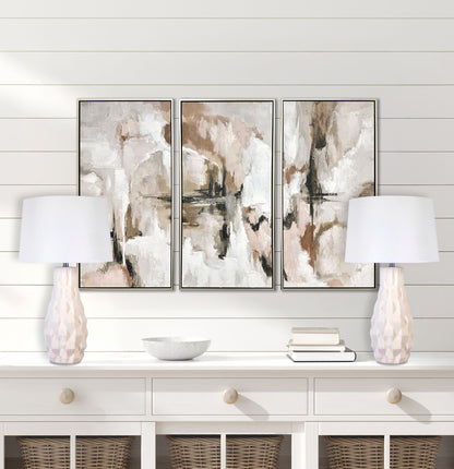 "Sculpted Elegance" Ceramic Table Lamp (Set of 2) - White Sand