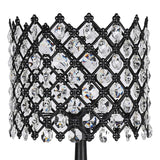 "Crystal Lattice Radiance" Metal And Crystal Table Lamp (Set of 2) - Matt Black / Clear Crystal