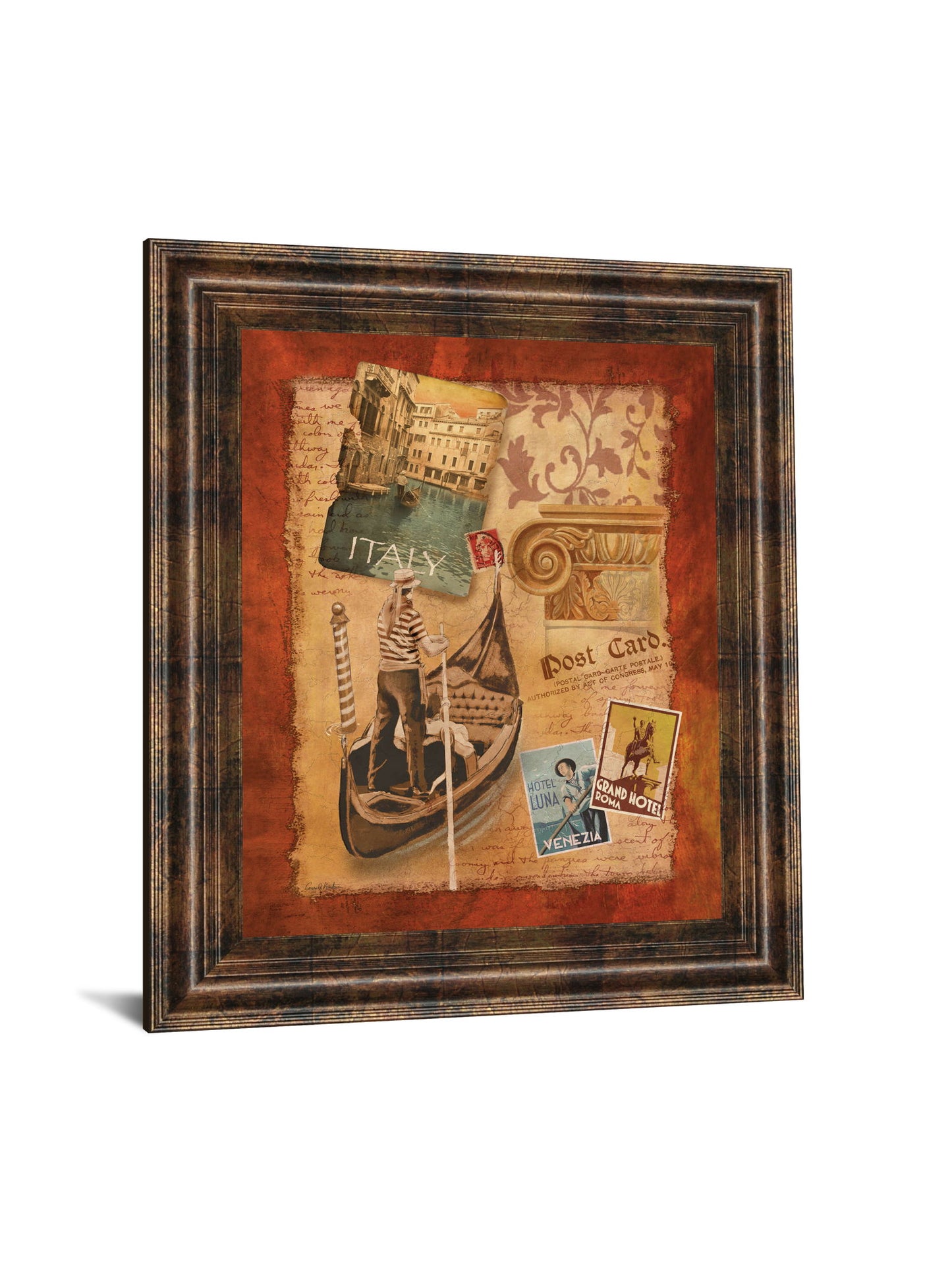 Memories Of Italy By Conrad Knutsen - Framed Print Wall Art - Light Brown