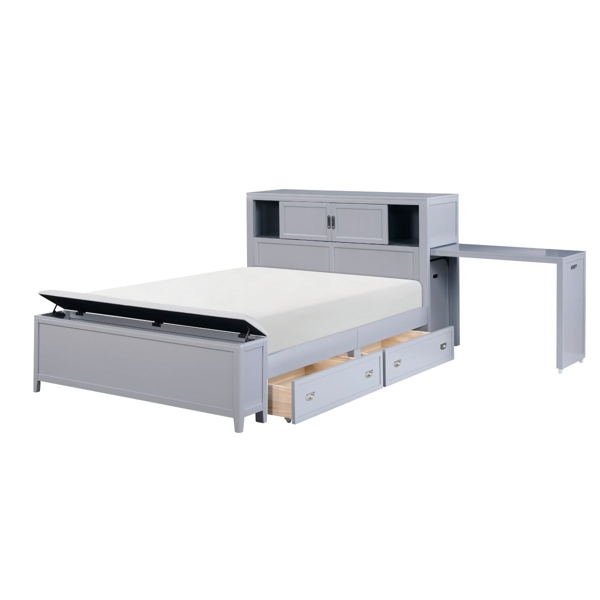 Sloane - Bookcase Bed With Hidden Desk, Stool And Storage Bench