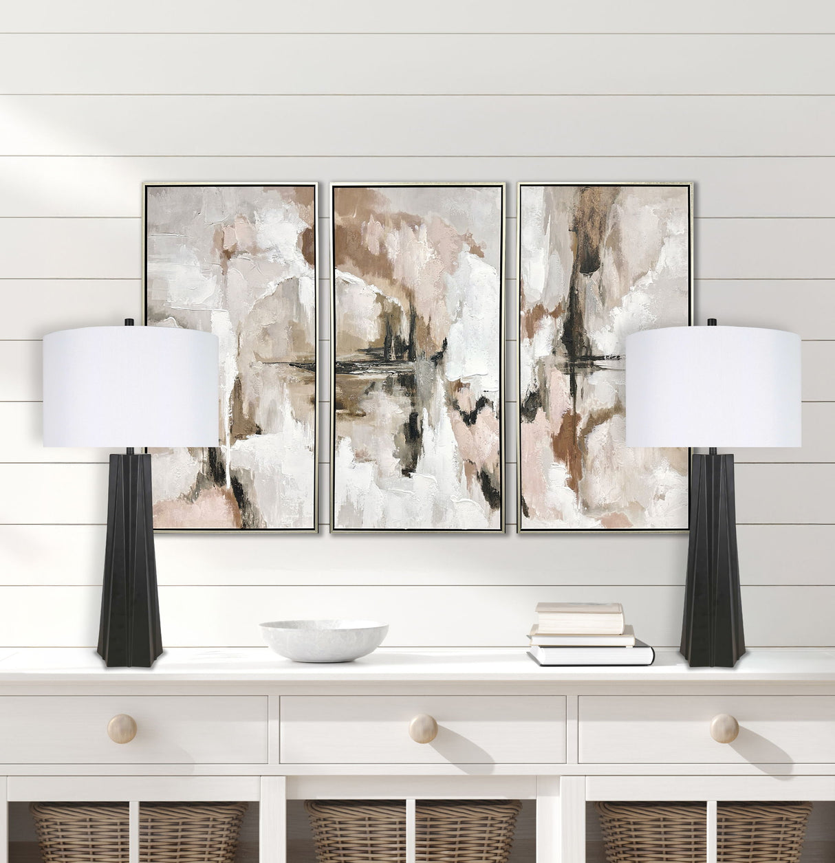 "Obsidian Glow" Metal Table Lamp (Set of 2) - Matte Black