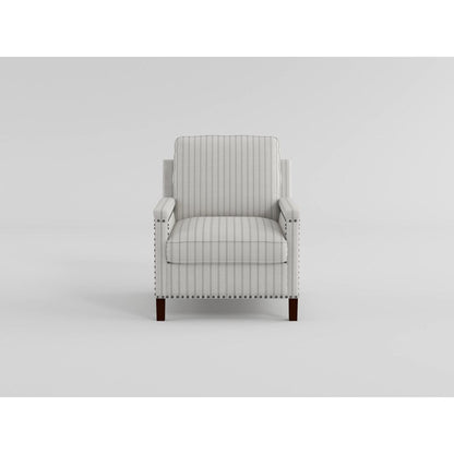 Landrum - Push Back Reclining Chair - White / Gray