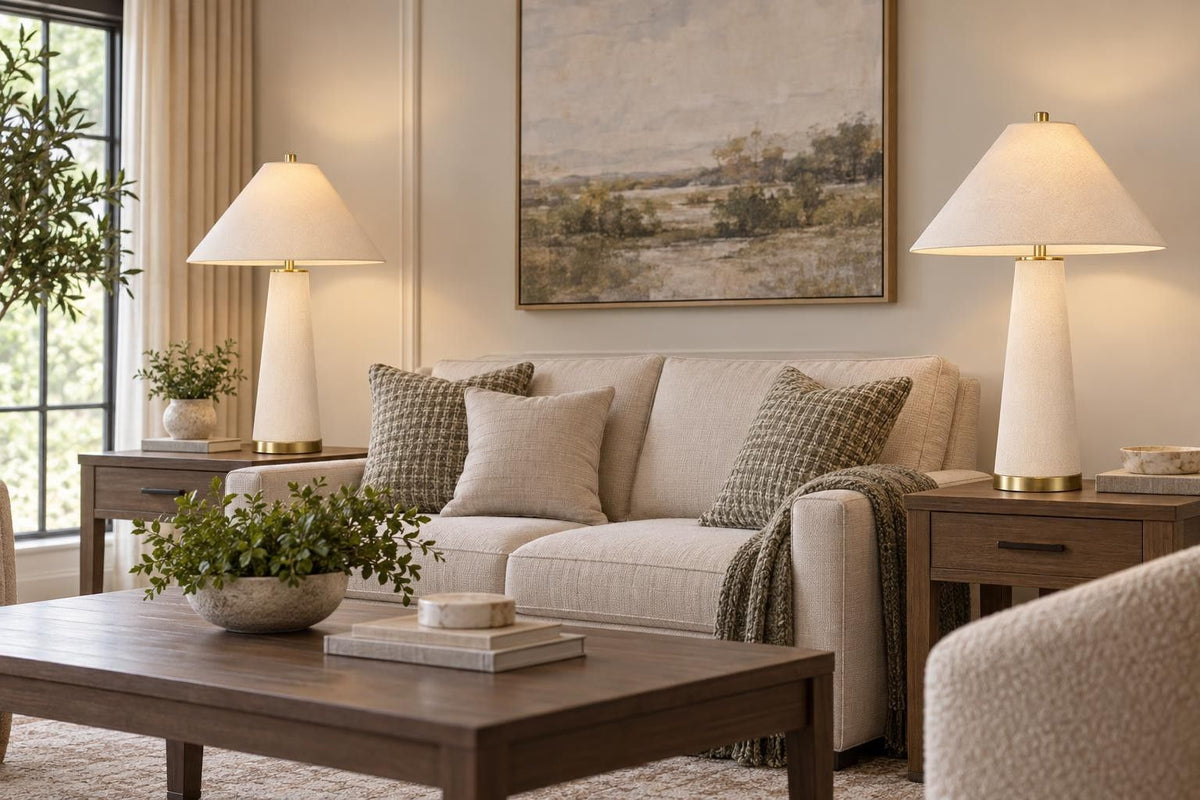 Ivory Reverie - 30 X 18 - Textured Linen Table Lamp (Set of 2) - Ivory Textured Linen