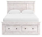 Makidern - Panel Storage Bed With 2 Under Bed Storage Units