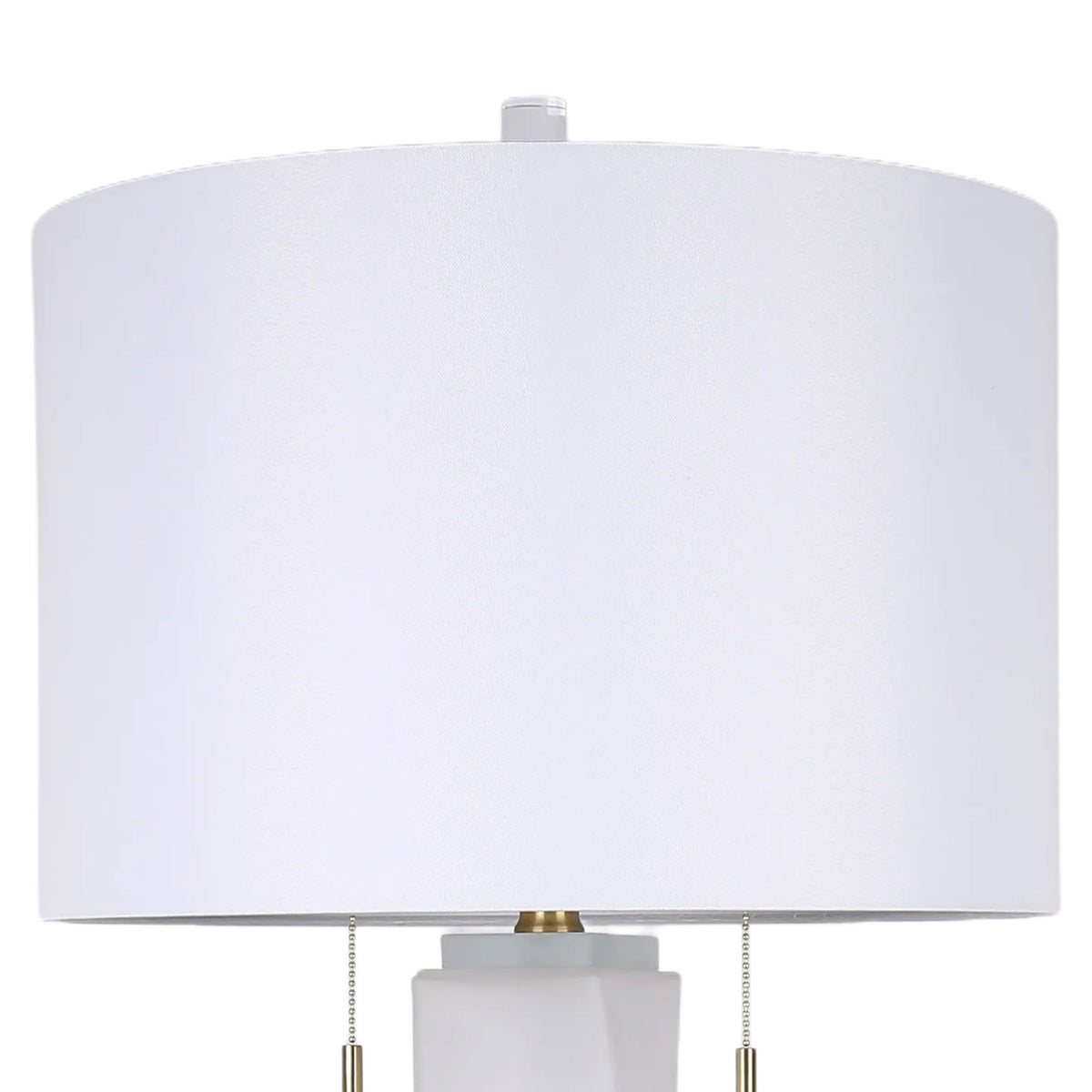 Faceted Frost Art Glass & Frosted Crystal Table Lamp (Set of 2) - Frosted Art Glass / Frosted Crystal