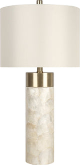 "Luminous Shell" Shell And Metal Table Lamp (Set of 2) - Natural Shell / Soft Gold / Beige