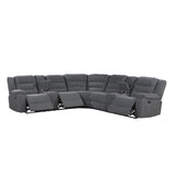 Redondo - Power 3 Piece Ssectional (2 Loveseats & Wedge) - Dark Gray