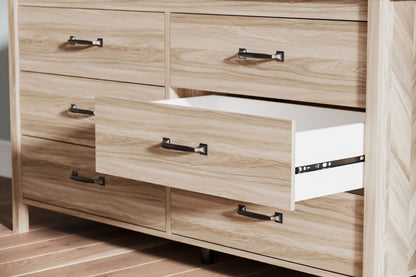 Battelle - Six Drawer Dresser - Tan