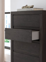 Fraluna - Five Drawer Chest - Charcoal
