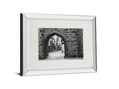 Bicycle Of Riquewihr By Monte Nagler - Mirror Framed Print Wall Art - Dark Gray