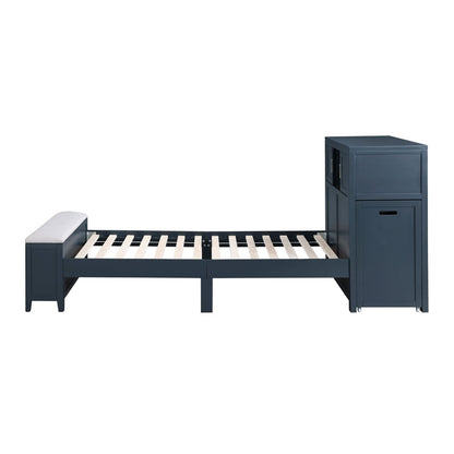 Sloane - Bookcase Bed With Hidden Desk, Stool And Storage Bench