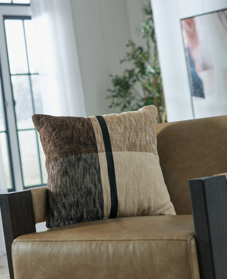 Furniture City - MS - Ashley Furniture - Adrielton Pillows - Pillow (4/CS) / Black/Brown/Tan - A1001065