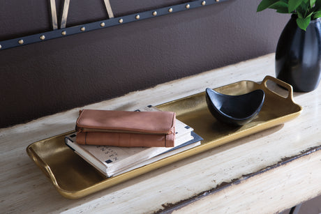 Furniture City - MS - Ashley Furniture - Posy Tray - Tray / Gold Finish - A2000136