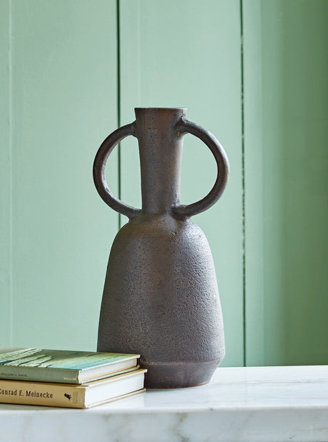 Furniture City - MS - Ashley Furniture - Aadeen Vase - Vase / Distressed Brown - A2000674
