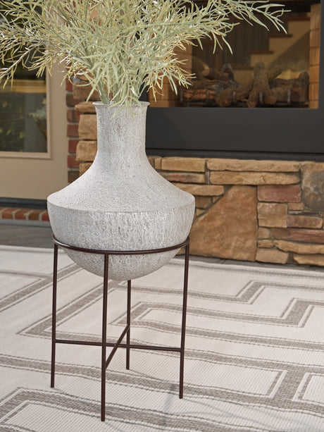 Furniture City - MS - Ashley Furniture - Estonbank Vase - Vase Set / Distressed Cream - A2000747A1
