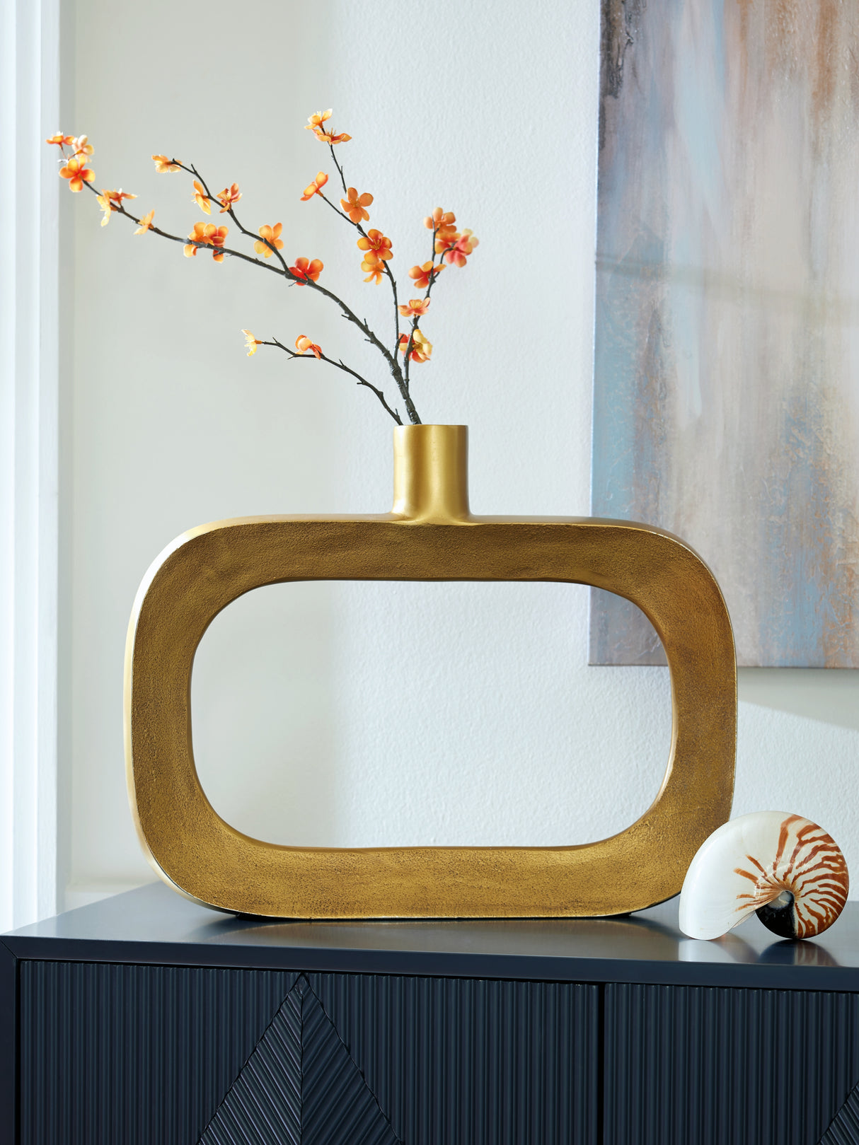 Furniture City - MS - Ashley Furniture - Lawtonville Vase - Vase / Antique Gold Finish - A2000751