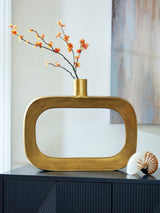 Furniture City - MS - Ashley Furniture - Lawtonville Vase - Vase / Antique Gold Finish - A2000751