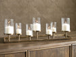 Furniture City - MS - Ashley Furniture - Wallmond Candle Holder - Candle Holder / Antique Brass Finish - A2000820